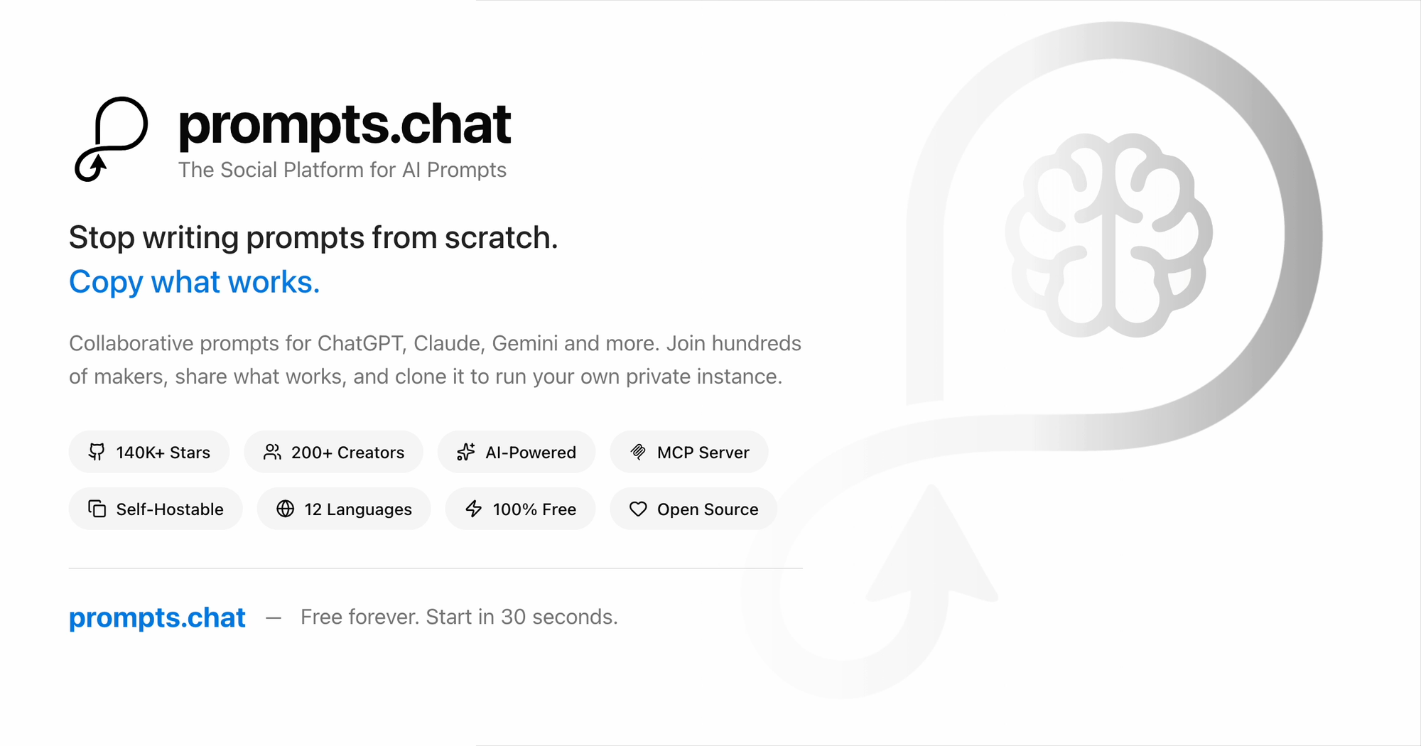 prompts.chat：全球最大开源提示库